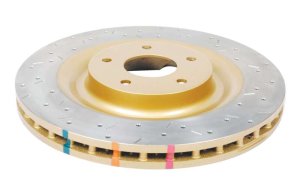 Chevrolet Corvette Brake Rotors (1) - Front - DBA - XS 4000 Series Drilled/Slotted - Gold - `05-`12