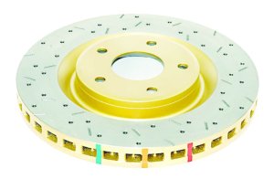Chevrolet Corvette Brake Rotor (1) - Front - DBA - 4000 Series XS Gold Drilled/Slotted - Gold - `97-`04