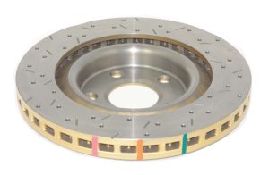Chevrolet Corvette Brake Rotor (1) - Front - DBA - 4000 Series XS Gold Drilled/Slotted - Gold - `97-`04