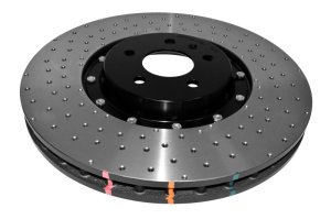 Audi A8 Quattro Brake Rotors (2) - Front - DBA - 5000 Series Slotted + Drilled - Black - `14-`17