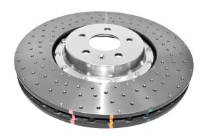 Audi A8 Quattro Brake Rotor (2) - Front - DBA - 5000 Series XD, Slotted/Drilled - Silver - `14-`17