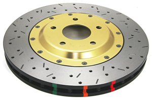 Chevrolet Corvette Brake Rotors (2) - Front - DBA - 5000 Series Drilled/Slotted - Gold - `05-`12