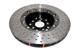 Subaru WRX STI Brake Rotor (1) - Front - DBA - 5000 Series Drilled - Black - `18-`21