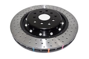 Subaru WRX STI Brake Rotor (1) - Front - DBA - 5000 Series Drilled - Black - `18-`21