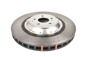 Mercedes-Benz C63 S AMG Brake Rotor (1) - Front - DBA - 5000 Series XD Drilled & Dimpled - Anodized Hat - `16-`21