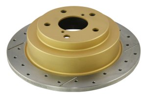 Subaru WRX Brake Rotors - Rear - DBA - XGold Drilled & Slotted - `02-`06 Subaru WRX Brake Rotors - Rear - DBA - XGold Drilled & Slotted - `02-`06