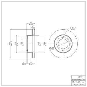 Dodge Ram 4000 Brake Rotor (1) - Front - DFC - Plain - `09-`25