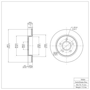 Ford Focus Brake Rotor (1) - Rear - DFC - Plain - `12-`18