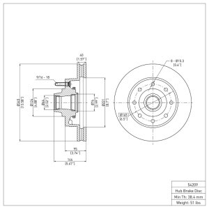 Ford E-150 Brake Rotor (1) - Front - DFC - Plain - `08-`25