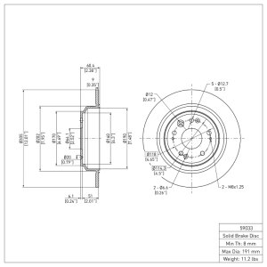Honda Crosstour Brake Rotor (1) - Rear - DFC - `10-`15