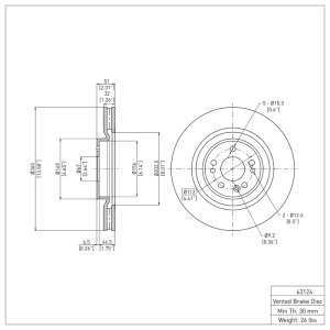 Mercedes-Benz ML55 AMG Brake Rotor (1) - Front - DFC - Plain - `00-`05
