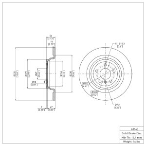 Mercedes-Benz ML250 Brake Rotor (1) - Rear - DFC - Plain - `12-`18