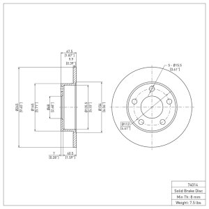 Audi A4 Quattro Brake Rotor (1) - Rear - DFC - Plain - `96-`05