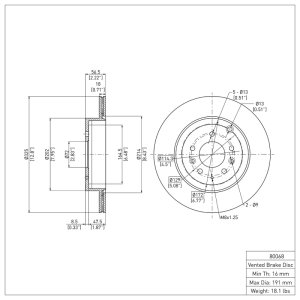 Mazda CX-9 Brake Rotor (1) - Rear - DFC - Plain - `07-`15