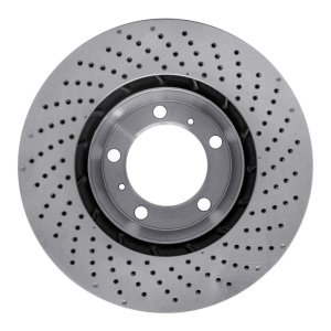 Porsche 718 Cayman Brake Rotor (1) - Left Front - DFC - Drilled - `99-`23 Porsche 718 Cayman Brake Rotor (1) - Left Front - DFC - Drilled - `99-`23