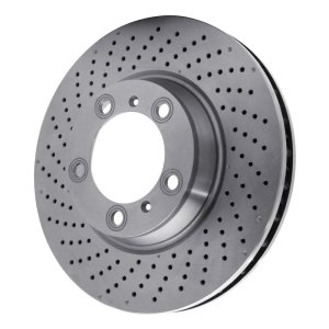 Porsche 718 Cayman Brake Rotor (1) - Left Front - DFC - Drilled - `99-`23 Porsche 718 Cayman Brake Rotor (1) - Left Front - DFC - Drilled - `99-`23