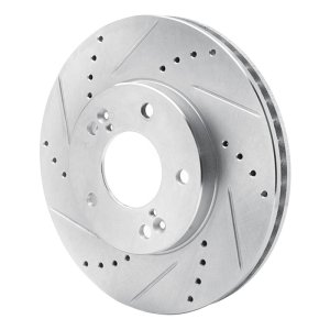 Hyundai XG300 Brake Rotor (1) - Front Left - DFC - Drilled & Slotted - Silver - `01-`03