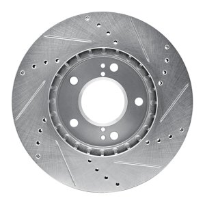 Hyundai XG300 Brake Rotor (1) - Front Left - DFC - Drilled & Slotted - Silver - `01-`03