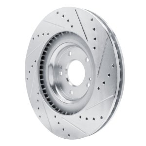 Hyundai Veloster Brake Rotor (1) - Front Left - DFC - Drilled & Slotted - Silver - `19-`22