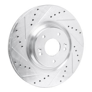 Hyundai Veloster N Brake Rotor (1) - Front Left - DFC - Drilled & Slotted - Silver - `19-`22