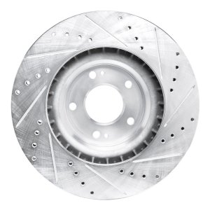 Hyundai Veloster N Brake Rotor (1) - Front Left - DFC - Drilled & Slotted - Silver - `19-`22