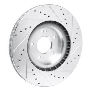 Hyundai Veloster N Brake Rotor (1) - Front Left - DFC - Drilled & Slotted - Silver - `19-`22