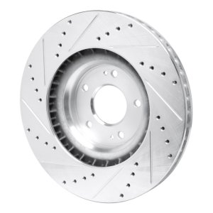 Hyundai Veloster N Brake Rotor (1) - Front Right - DFC - Drilled & Slotted - Silver - `19-`22