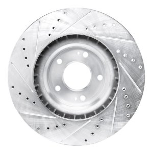 Hyundai Veloster N Brake Rotor (1) - Front Right - DFC - Drilled & Slotted - Silver - `19-`22
