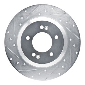 Hyundai Veloster N Brake Rotor (1) - Rear Left - DFC - Drilled & Slotted - Silver - `19-`22