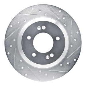 Hyundai Veloster N Brake Rotor (1) - Rear Right - DFC - Drilled & Slotted - Silver - `19-`22