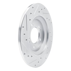 Hyundai Veloster N Brake Rotor (1) - Rear Right - DFC - Drilled & Slotted - Silver - `19-`22