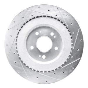 Genesis G90 Brake Rotor (1) - Rear Left - DFC - Drilled & Slotted - Silver - `21-`26 Genesis G90 Brake Rotor (1) - Rear Left - DFC - Drilled & Slotted - Silver - `21-`26