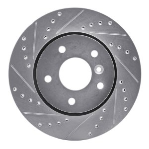 Land Rover Range Rover Brake Rotor (1) - Front Left - DFC - Drilled & Slotted - Silver - `94-`02