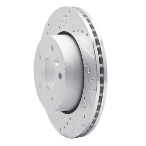 Land Rover Range Rover Brake Rotor (1) - Front Left - DFC - Drilled & Slotted - Silver - `94-`02