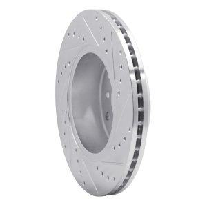 Land Rover Range Rover Brake Rotor (1) - Front Left - DFC - Drilled & Slotted - Silver - `94-`02