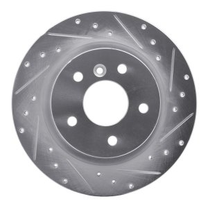 Land Rover Range Rover Brake Rotor (1) - Rear Right - DFC - Drilled & Slotted - Silver - `94-`04