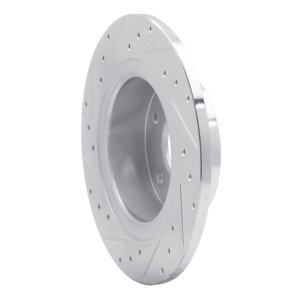 Land Rover Range Rover Brake Rotor (1) - Rear Right - DFC - Drilled & Slotted - Silver - `94-`04