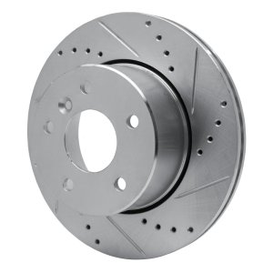 Land Rover Discovery Brake Rotor (1) - Front Right - DFC - Drilled & Slotted - Silver - `99-`04 Land Rover Discovery Brake Rotor (1) - Front Right - DFC - Drilled & Slotted - Silver - `99-`04