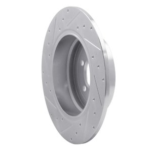 Land Rover Range Rover Brake Rotor (1) - Rear Right - DFC - Drilled & Slotted - Silver - `03-`05