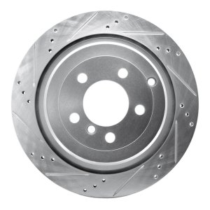 Land Rover Range Rover Brake Rotor (1) - Rear Left - DFC - Drilled & Slotted - Silver - `06-`12