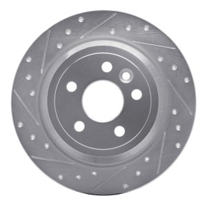Land Rover LR2 Brake Rotor (1) - Rear Left - DFC - Drilled & Slotted - Silver - `13-`15
