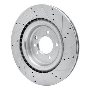 Land Rover Range Rover Sport Brake Rotor (1) - Rear Left - DFC - Drilled & Slotted - Silver - `14-`24