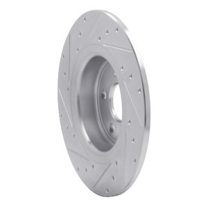 Land Rover Range Rover Evoque Brake Rotor (1) - Rear Right - DFC - Drilled & Slotted - Silver - `16-`19