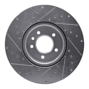 Land Rover Discovery Brake Rotor (1) - Front Right - DFC - Drilled & Slotted - Silver - `18-`20