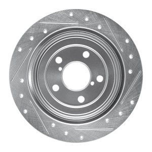 Saab 9-2X Brake Rotor (1) - Rear Left - DFC - Drilled & Slotted - Silver - `90-`08