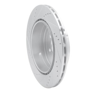 Subaru Impreza Brake Rotor (1) - Rear Right - DFC - Drilled & Slotted - Silver - `03-`04