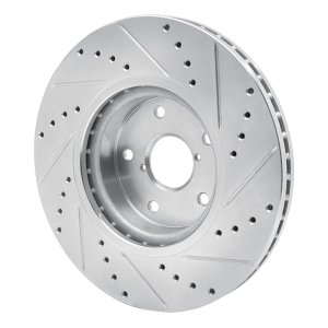 Subaru Legacy Brake Rotor (1) - Front Left - DFC - Drilled & Slotted - Silver - `06-`21