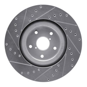 Subaru Ascent Brake Rotor (1) - Front Right - DFC - Drilled & Slotted - Silver - `19-`23