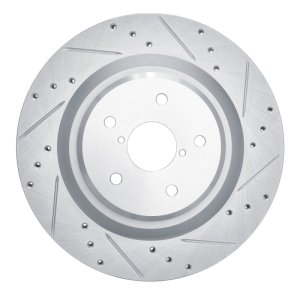 Subaru Ascent Brake Rotor (1) - Rear Right - DFC - Drilled & Slotted - Silver - `19-`25