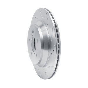 Subaru Crosstrek Brake Rotor (1) - Rear Right - DFC - Drilled & Slotted - Silver - `19-`23